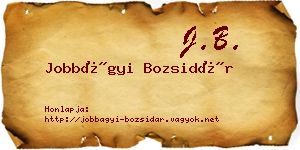 Jobbágyi Bozsidár névjegykártya